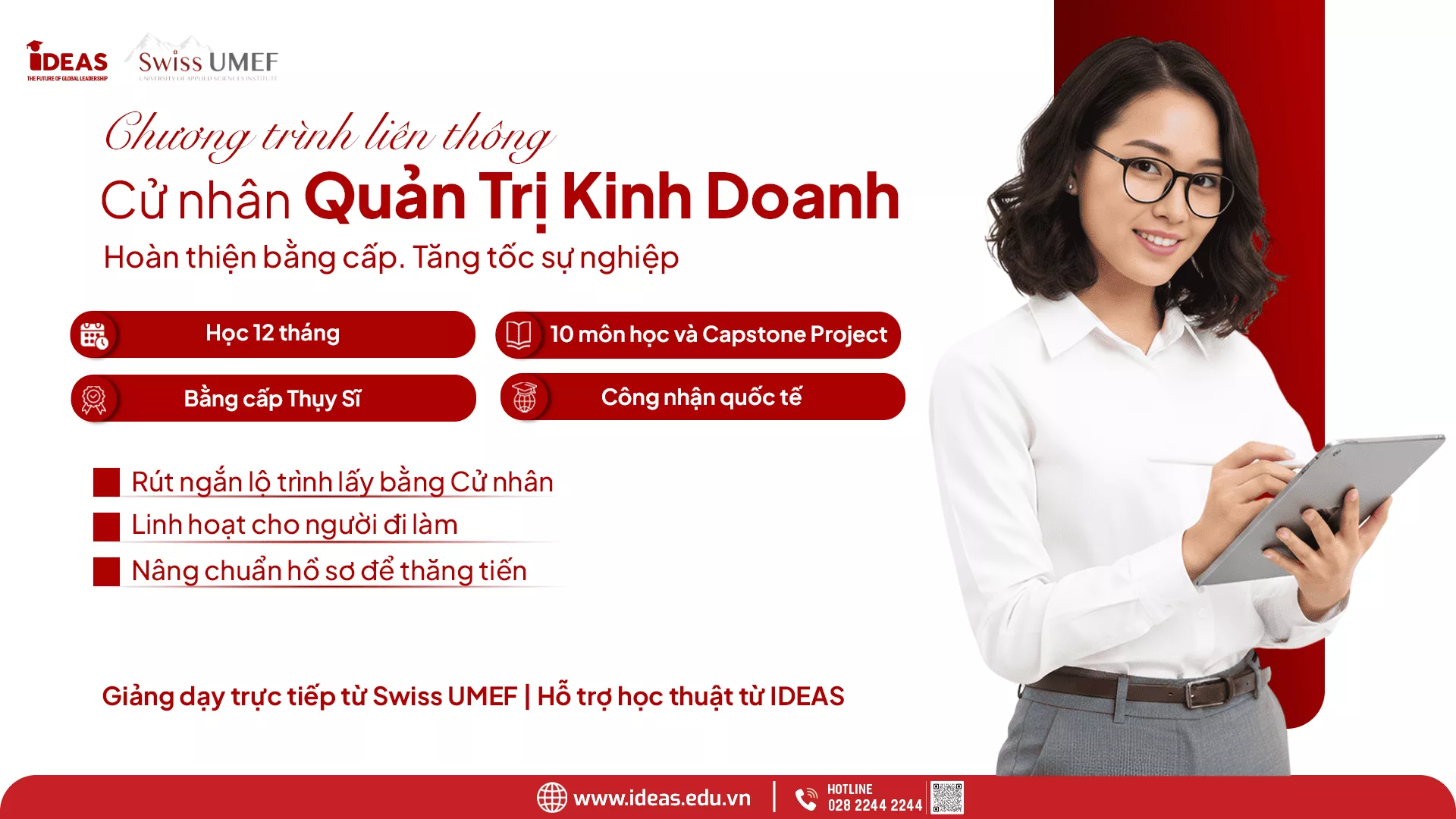 Swiss UMEF hợp tác IDEAS đưa chương trình Thạc sĩ Thụy Sĩ đến Việt Nam